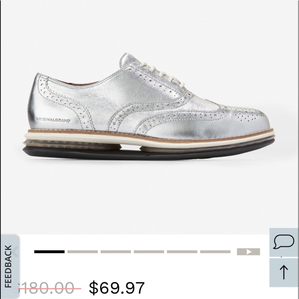 Silver Cole Haan Loafers.  Size 5.5 new in original box. Was sent wrong size